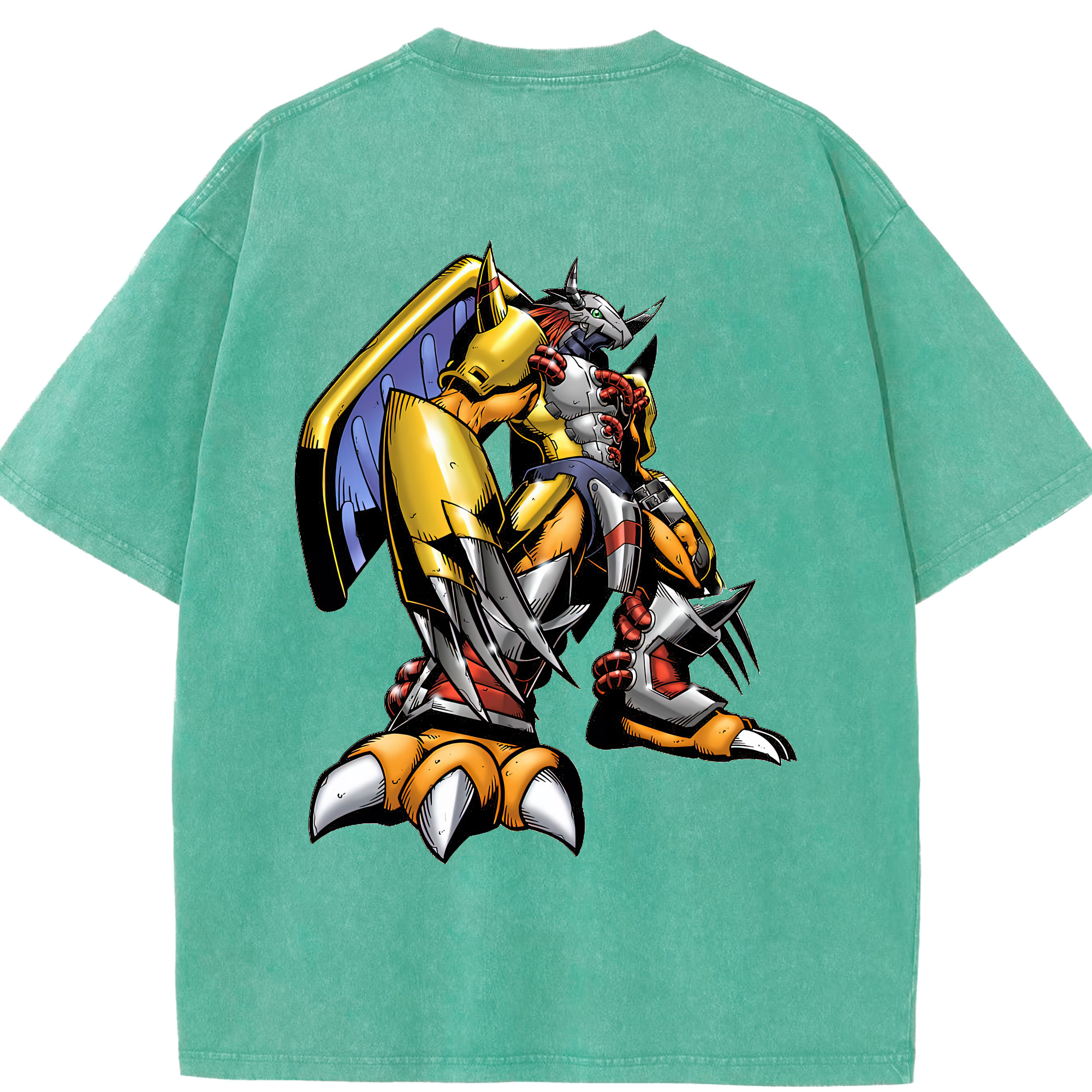 （画像用） Digimon デジタルモンスター/デジモン 綿100% ヴィンテージ風 半袖Tシャツ（背面プリント）